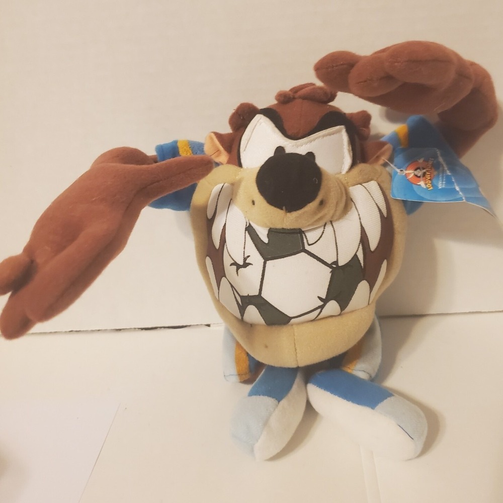 Nanco Tazmanian Devil Plush 7" TAZ Looney Tunes with Tags Wearing Blue Uniform
